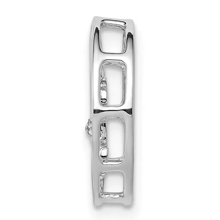 Goldia Solid 14k White Gold 01ct Simulated CZ Fleur De Lis Chain Slide Necklaces Goldia Solid 14k White Gold 01ct Simulated CZ Fleur De Lis Chain Slide Necklaces