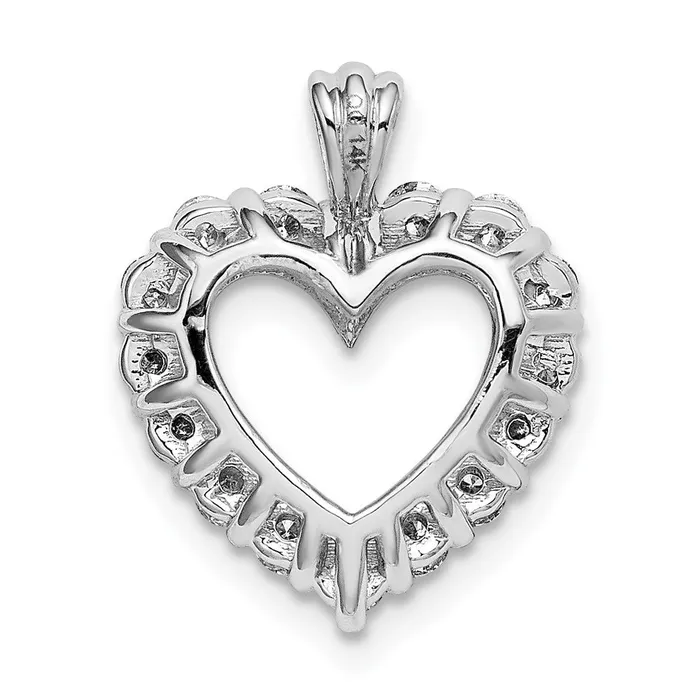 Goldia Solid 14k White Gold AA Simulated CZ Heart Rings Goldia Solid 14k White Gold AA Simulated CZ Heart Rings