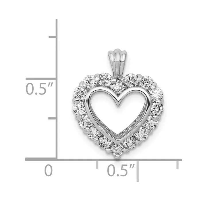 Goldia Solid 14k White Gold AA Simulated CZ Heart Rings Goldia Solid 14k White Gold AA Simulated CZ Heart Rings