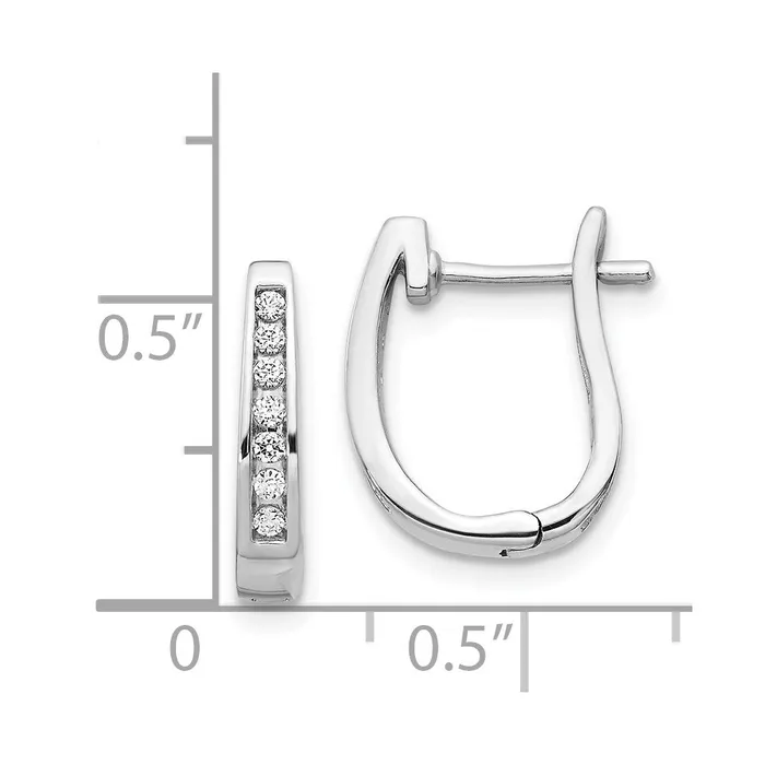 Goldia Solid 14k White Gold Simulated CZ 3mm Hinged Hoop Earrings Earrings Goldia Solid 14k White Gold Simulated CZ 3mm Hinged Hoop Earrings Earrings