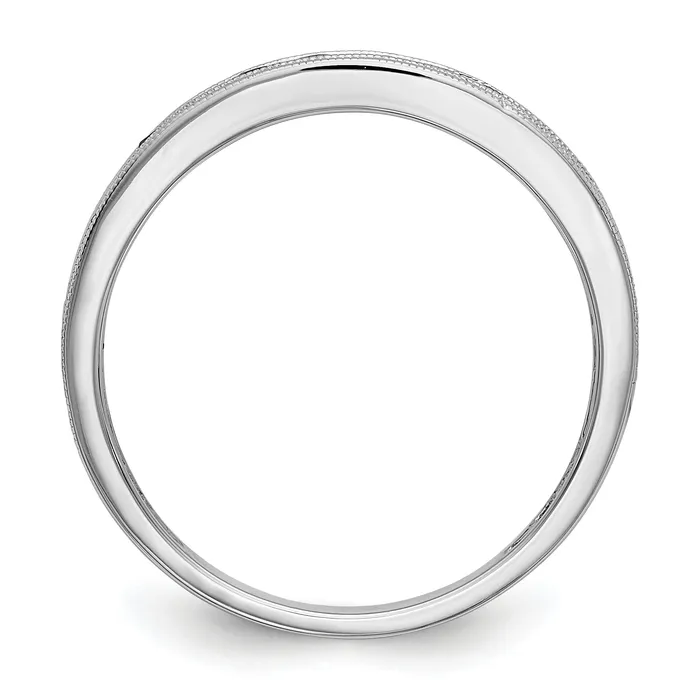 Goldia Solid 14k White Gold Simulated Ruby Band Rings