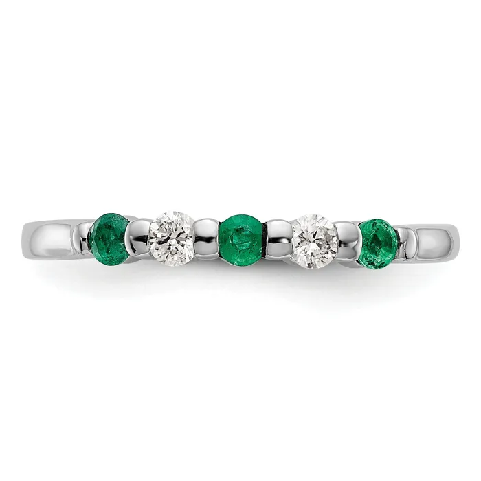 Goldia Solid 14k White Gold Simulated Ruby Band Rings