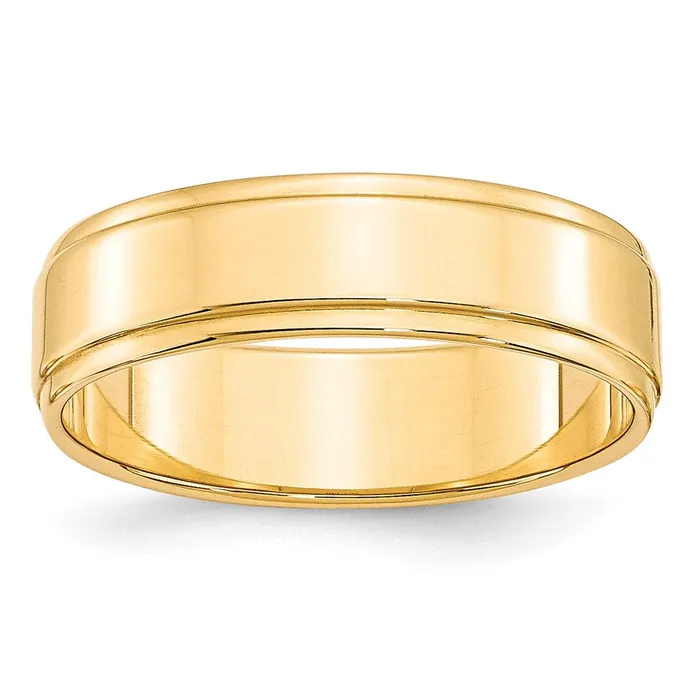 Goldia Solid 14K Yellow Gold 6mm Flat with Step Edge MensWomens Wedding Band Ring Size 7 Rings Goldia Solid 14K Yellow Gold 6mm Flat with Step Edge MensWomens Wedding Band Ring Size 7 Rings