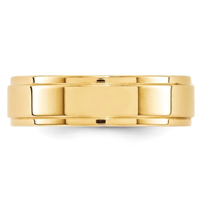 Goldia Solid 14K Yellow Gold 6mm Flat with Step Edge MensWomens Wedding Band Ring Size 7 Rings Goldia Solid 14K Yellow Gold 6mm Flat with Step Edge MensWomens Wedding Band Ring Size 7 Rings