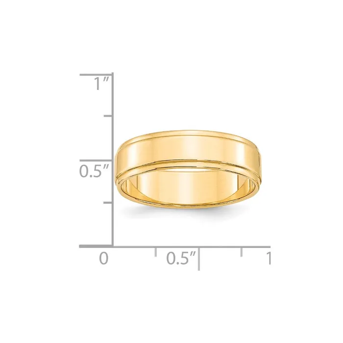 Goldia Solid 14K Yellow Gold 6mm Flat with Step Edge MensWomens Wedding Band Ring Size 7 Rings Goldia Solid 14K Yellow Gold 6mm Flat with Step Edge MensWomens Wedding Band Ring Size 7 Rings