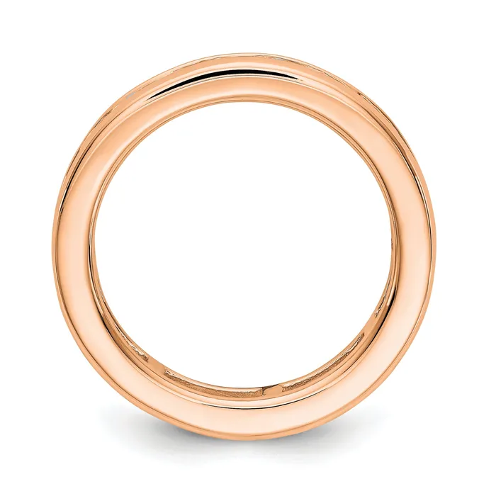 Goldia Solid Real 14k Rose Gold Polished 2ct Channel Set CZ Eternity Wedding Band Ring Rings