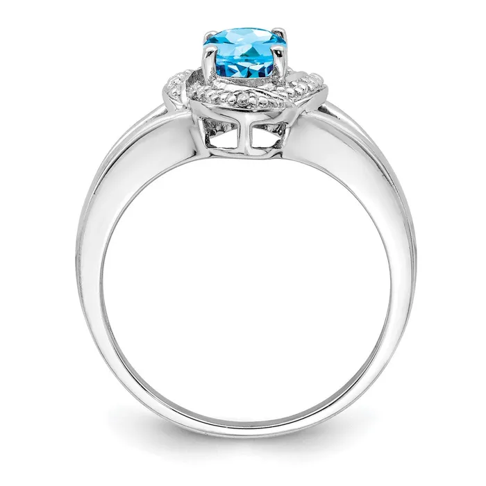 Goldia Sterling Silver Rhodiumplated Diamond u0026 Blue Topaz Ring Rings