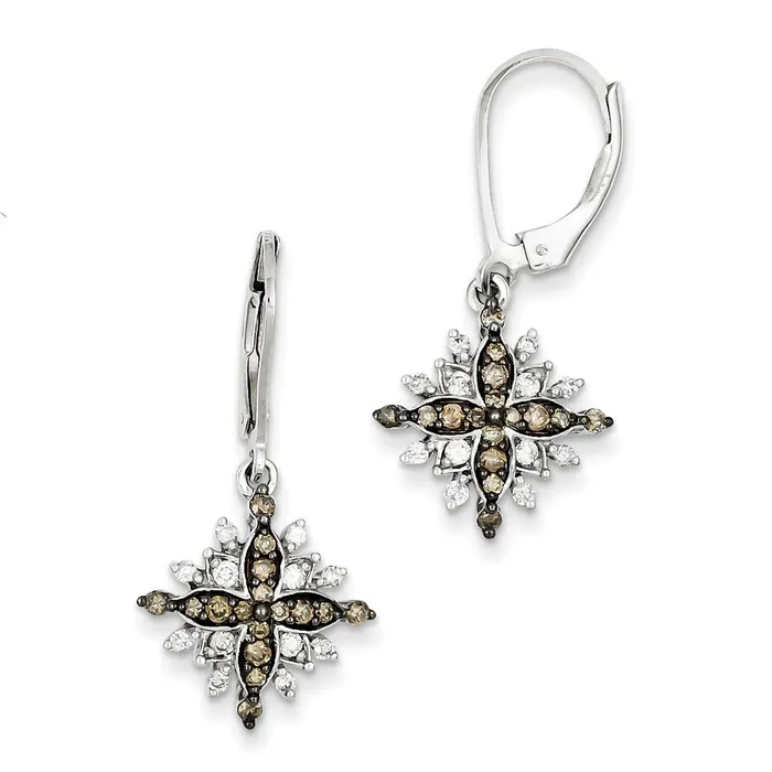Goldia Sterling Silver White u0026 Champagne Diamond Leverback Earrings Earrings Goldia Sterling Silver White u0026 Champagne Diamond Leverback Earrings Earrings