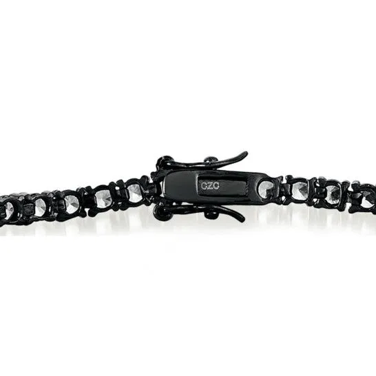 JMS always Bracelets Original Megan Walford Sterling Silver Black Cubic Zirconia Rhodium Plated Tennis Bracelet JMS always Bracelets Original Megan Walford Sterling Silver Black Cubic Zirconia Rhodium Plated Tennis Bracelet