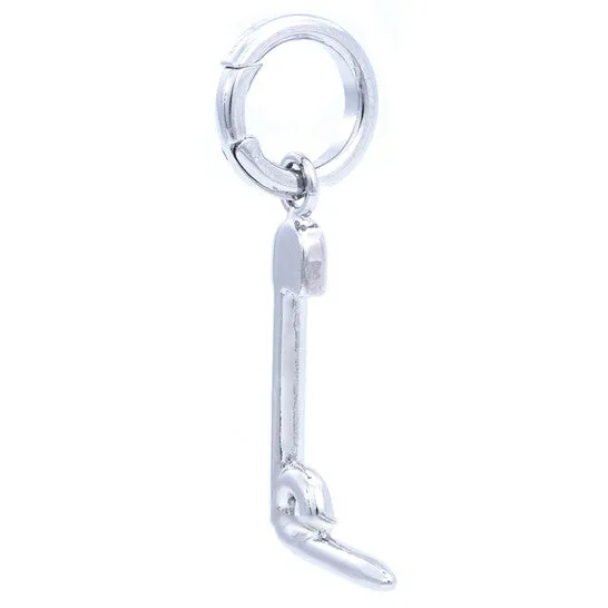 JMS always Charm Necklaces Original Burberry Silver Kilt Pin L Alphabet Charm JMS always Charm Necklaces Original Burberry Silver Kilt Pin L Alphabet Charm