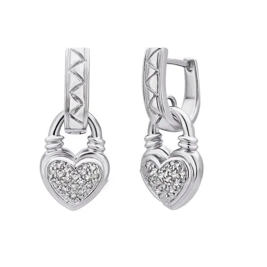 JMS always Earrings Original DiamondMuse 025 cttw Round White Diamond Womens Lock Earring in Sterling Silver White IJ I2I3 JMS always Earrings Original DiamondMuse 025 cttw Round White Diamond Womens Lock Earring in Sterling Silver White IJ I2I3