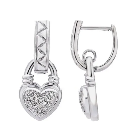JMS always Earrings Original DiamondMuse 025 cttw Round White Diamond Womens Lock Earring in Sterling Silver White IJ I2I3 JMS always Earrings Original DiamondMuse 025 cttw Round White Diamond Womens Lock Earring in Sterling Silver White IJ I2I3