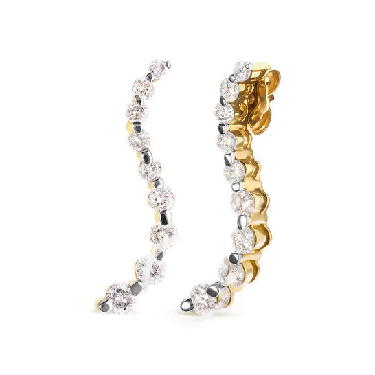 JMS always Earrings Original Haus of Brilliance 14K Yellow Gold 100 Cttw RoundCut Diamond Graduated Journey Stud Earrings IJ Color I2I3 Clarity JMS always Earrings Original Haus of Brilliance 14K Yellow Gold 100 Cttw RoundCut Diamond Graduated Journey Stud Earrings IJ Color I2I3 Clarity