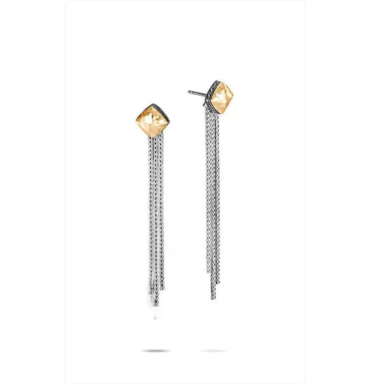 JMS always Earrings Original John Hardy Classic Chain Hammered 18K Gold Silver Cluster Tassel Earrings EZ90641 JMS always Earrings Original John Hardy Classic Chain Hammered 18K Gold Silver Cluster Tassel Earrings EZ90641