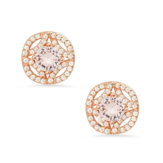 JMS always Earrings Original Kylie Harper 14k Rose Gold Over Silver Vintage Cubic Zirconia CZ Halo Stud Earrings JMS always Earrings Original Kylie Harper 14k Rose Gold Over Silver Vintage Cubic Zirconia CZ Halo Stud Earrings