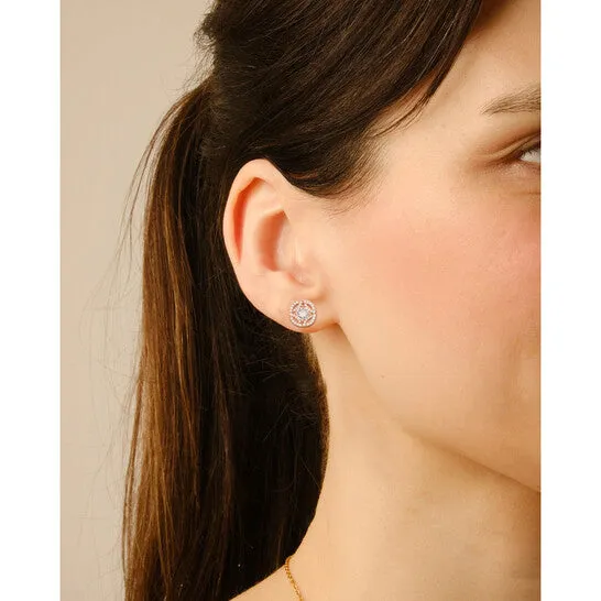 JMS always Earrings Original Kylie Harper 14k Rose Gold Over Silver Vintage Cubic Zirconia CZ Halo Stud Earrings JMS always Earrings Original Kylie Harper 14k Rose Gold Over Silver Vintage Cubic Zirconia CZ Halo Stud Earrings