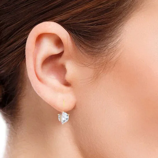 JMS always Earrings Original Maulijewels 12 Carat White Diamond HI I1I2 Womens Three Prong Set Martini Leverback Earrings In 14K Solid Yellow Gold JMS always Earrings Original Maulijewels 12 Carat White Diamond HI I1I2 Womens Three Prong Set Martini Leverback Earrings In 14K Solid Yellow Gold