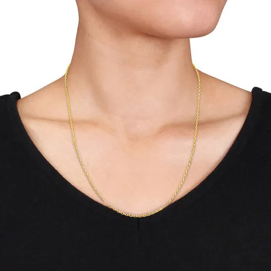JMS always Necklaces Original AMOUR Rolo Chain Necklace In Yellow Plated Sterling Silver 20 In JMS always Necklaces Original AMOUR Rolo Chain Necklace In Yellow Plated Sterling Silver 20 In