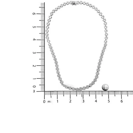 JMS always Necklaces Original IGI Certified 14K White Gold 80 Cttw Pave Set RoundCut Diamond Cluster Graduating Riviera Statement Necklace HI Color I1 Clarity