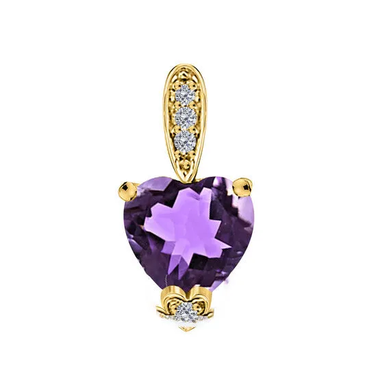 JMS always Necklaces Original Maulijewels 125 Carat Heart Shape Amethyst Gemstone And White Diamond Pendant In 10k Yellow Gold With 18 10k Yellow Gold Plated Sterling Silver Box JMS always Necklaces Original Maulijewels 125 Carat Heart Shape Amethyst Gemstone And White Diamond Pendant In 10k Yellow Gold With 18 10k Yellow Gold Plated Sterling Silver Box