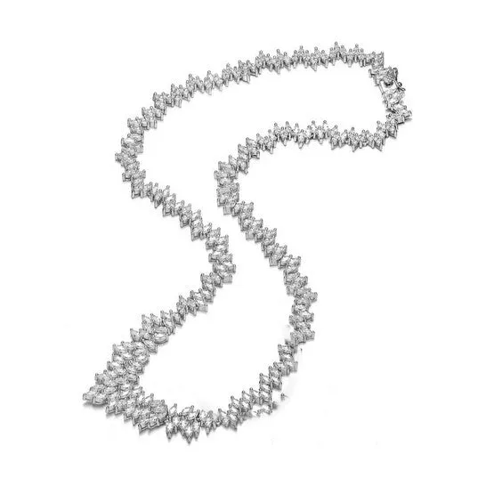 JMS always Necklaces Original Megan Walford Sterling Silver Marquise Cubic Zirconia Cluster Necklace JMS always Necklaces Original Megan Walford Sterling Silver Marquise Cubic Zirconia Cluster Necklace