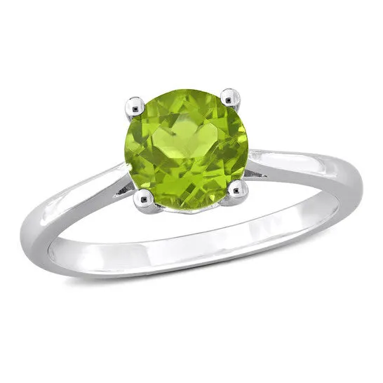 JMS always Original Amour 1 12ct TGW Peridot Solitaire Ring in Sterling Silver Rings JMS always Original Amour 1 12ct TGW Peridot Solitaire Ring in Sterling Silver Rings