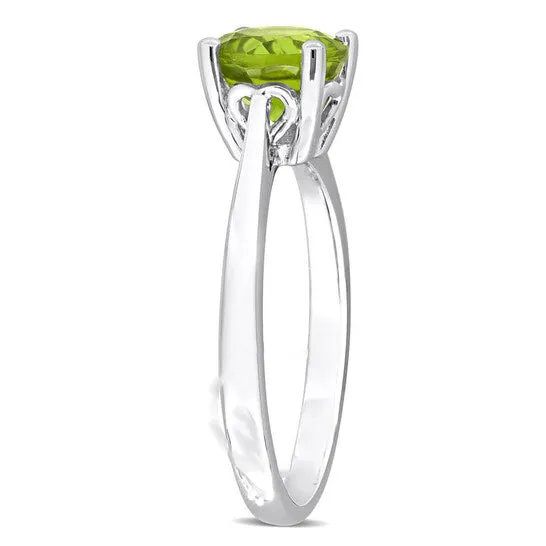 JMS always Original Amour 1 12ct TGW Peridot Solitaire Ring in Sterling Silver Rings JMS always Original Amour 1 12ct TGW Peridot Solitaire Ring in Sterling Silver Rings