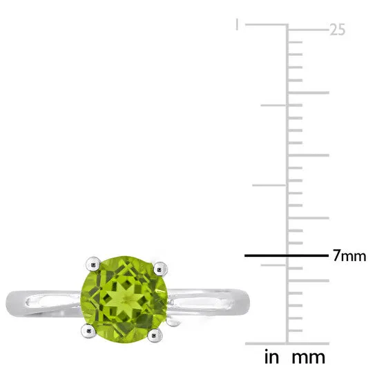 JMS always Original Amour 1 12ct TGW Peridot Solitaire Ring in Sterling Silver Rings JMS always Original Amour 1 12ct TGW Peridot Solitaire Ring in Sterling Silver Rings