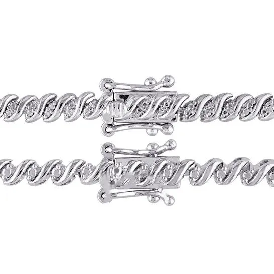 JMS always Original AMOUR 2piece Set Of 1 12 CT TDW Diamond Slink Tennis Necklace and Bracelet In Sterling Silver Necklaces JMS always Original AMOUR 2piece Set Of 1 12 CT TDW Diamond Slink Tennis Necklace and Bracelet In Sterling Silver Necklaces