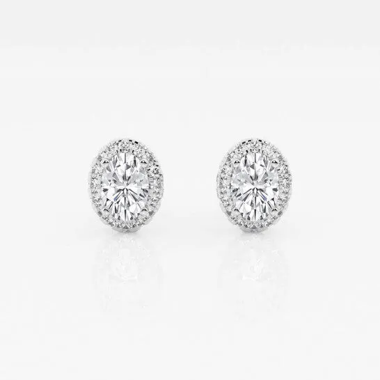 JMS always Original Brilliant Diamond 14KT White Gold 58 cttw OvalCut Lab Grown Diamond Halo Stud Earrings for Women GVSSI GSI Earrings JMS always Original Brilliant Diamond 14KT White Gold 58 cttw OvalCut Lab Grown Diamond Halo Stud Earrings for Women GVSSI GSI Earrings