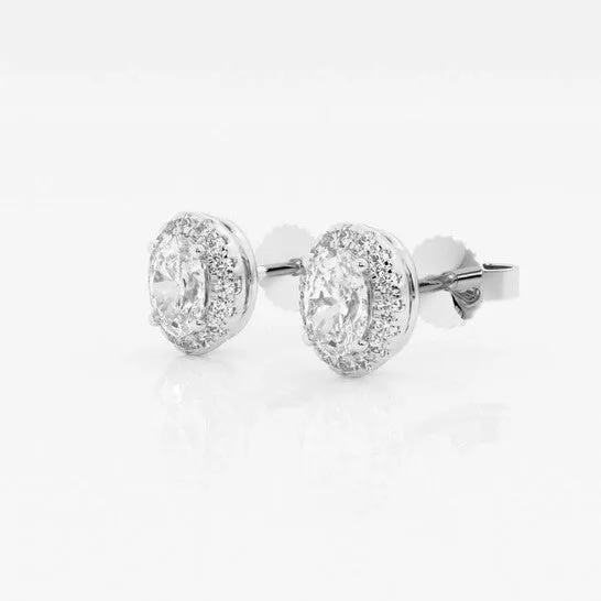 JMS always Original Brilliant Diamond 14KT White Gold 58 cttw OvalCut Lab Grown Diamond Halo Stud Earrings for Women GVSSI GSI Earrings JMS always Original Brilliant Diamond 14KT White Gold 58 cttw OvalCut Lab Grown Diamond Halo Stud Earrings for Women GVSSI GSI Earrings