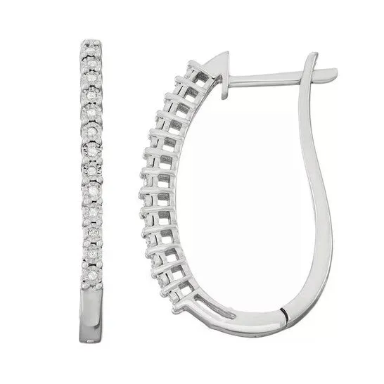 JMS always Original Diamond Muse 010 cttw Sterling Silver Diamond Hoop Earrings Earrings JMS always Original Diamond Muse 010 cttw Sterling Silver Diamond Hoop Earrings Earrings