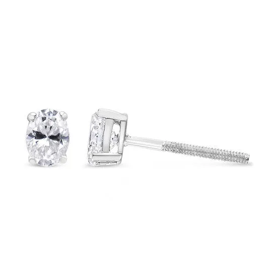 JMS always Original Haus of Brilliance 14K White Gold 12 Cttw Lab Grown Oval Solitaire Diamond Stud Earrings FG Color VS2SI1 Clarity Earrings JMS always Original Haus of Brilliance 14K White Gold 12 Cttw Lab Grown Oval Solitaire Diamond Stud Earrings FG Color VS2SI1 Clarity Earrings