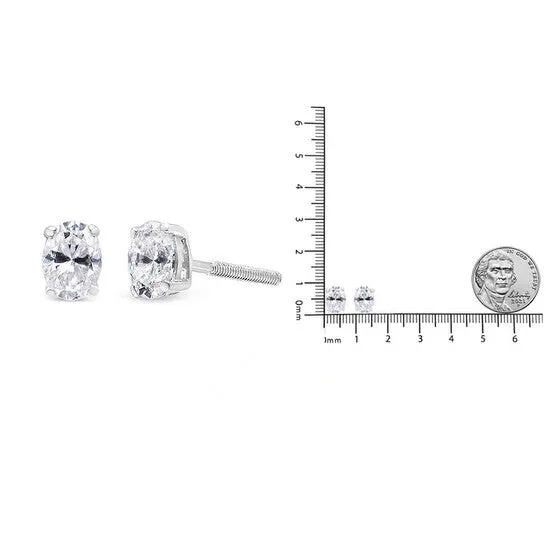 JMS always Original Haus of Brilliance 14K White Gold 12 Cttw Lab Grown Oval Solitaire Diamond Stud Earrings FG Color VS2SI1 Clarity Earrings JMS always Original Haus of Brilliance 14K White Gold 12 Cttw Lab Grown Oval Solitaire Diamond Stud Earrings FG Color VS2SI1 Clarity Earrings