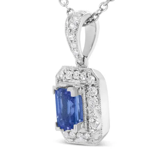 JMS always Original Haus of Brilliance 18K White Gold 14 Cttw Round Diamond and 6x4mm Purple Tanzanite Halo 18 Pendant Necklace HI Color VS1VS2 Clarity Necklaces JMS always Original Haus of Brilliance 18K White Gold 14 Cttw Round Diamond and 6x4mm Purple Tanzanite Halo 18 Pendant Necklace HI Color VS1VS2 Clarity Necklaces