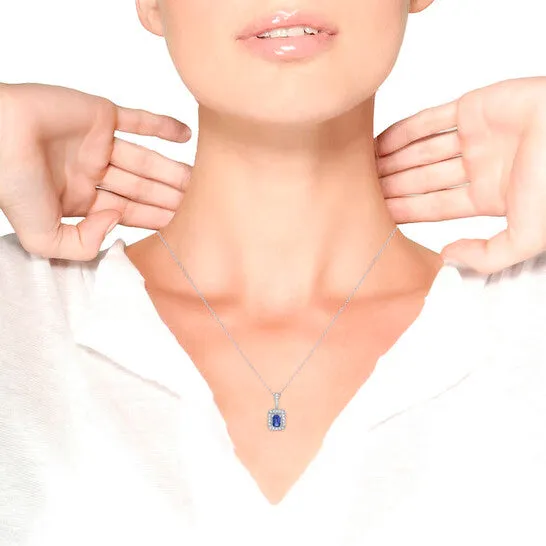 JMS always Original Haus of Brilliance 18K White Gold 14 Cttw Round Diamond and 6x4mm Purple Tanzanite Halo 18 Pendant Necklace HI Color VS1VS2 Clarity Necklaces JMS always Original Haus of Brilliance 18K White Gold 14 Cttw Round Diamond and 6x4mm Purple Tanzanite Halo 18 Pendant Necklace HI Color VS1VS2 Clarity Necklaces
