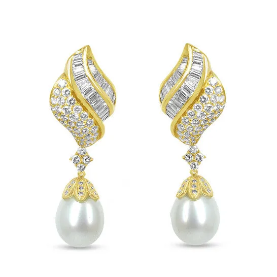 JMS always Original Haus of Brilliance 18k Yellow Gold 70 Cttw Baguette and Round Diamond South Sea Pearl Drop Dangle ClipOn Detachable Earrings FG Color VS1VS2 Cla Earrings JMS always Original Haus of Brilliance 18k Yellow Gold 70 Cttw Baguette and Round Diamond South Sea Pearl Drop Dangle ClipOn Detachable Earrings FG Color VS1VS2 Cla Earrings