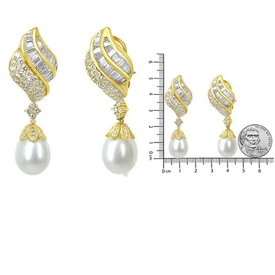 JMS always Original Haus of Brilliance 18k Yellow Gold 70 Cttw Baguette and Round Diamond South Sea Pearl Drop Dangle ClipOn Detachable Earrings FG Color VS1VS2 Cla Earrings JMS always Original Haus of Brilliance 18k Yellow Gold 70 Cttw Baguette and Round Diamond South Sea Pearl Drop Dangle ClipOn Detachable Earrings FG Color VS1VS2 Cla Earrings