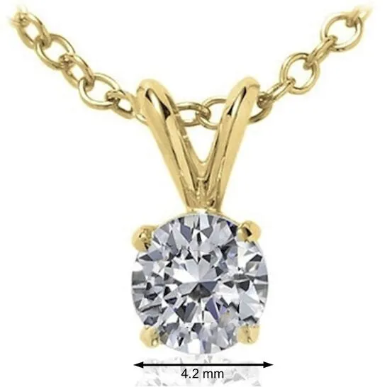 JMS always Original Maulijewels 060 Carat Round Natural Diamond Solitaire Pendant In 14K Solid Yellow Gold With 18 14K Yellow Gold Plated Sterling Silver Box Chain Necklaces JMS always Original Maulijewels 060 Carat Round Natural Diamond Solitaire Pendant In 14K Solid Yellow Gold With 18 14K Yellow Gold Plated Sterling Silver Box Chain Necklaces