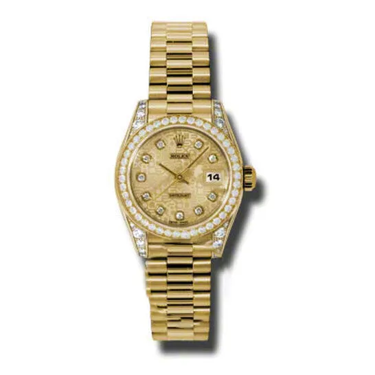 JMS always Original Rolex LadyDatejust 26 Champagne Dial 18K Yellow Gold President Automatic Ladies Watch 179158CJDP PreStyled Sets JMS always Original Rolex LadyDatejust 26 Champagne Dial 18K Yellow Gold President Automatic Ladies Watch 179158CJDP PreStyled Sets