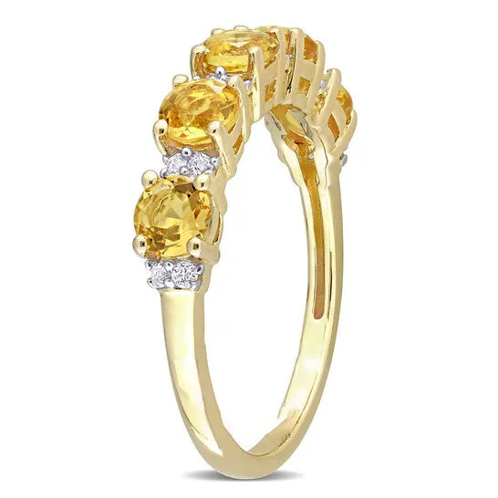 JMS always Rings Original Amour 1 35 CT TGW Citrine and White Topaz Semi Eternity Ring in Yellow Gold Plated Sterling Silver JMS always Rings Original Amour 1 35 CT TGW Citrine and White Topaz Semi Eternity Ring in Yellow Gold Plated Sterling Silver