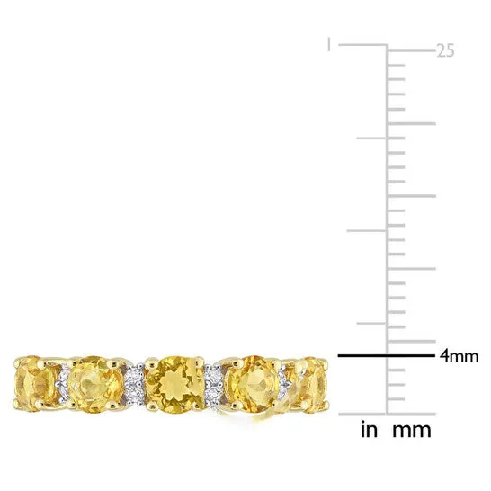 JMS always Rings Original Amour 1 35 CT TGW Citrine and White Topaz Semi Eternity Ring in Yellow Gold Plated Sterling Silver JMS always Rings Original Amour 1 35 CT TGW Citrine and White Topaz Semi Eternity Ring in Yellow Gold Plated Sterling Silver