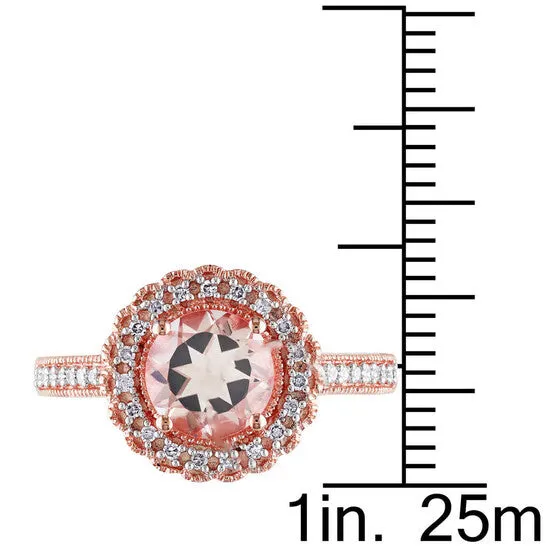 JMS always Rings Original Amour Pink Silver 18 CT Diamond TW And 1 16 CT TGW Morganite Fashion Ring JMS always Rings Original Amour Pink Silver 18 CT Diamond TW And 1 16 CT TGW Morganite Fashion Ring