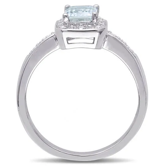 JMS always Rings Original Amour Sterling Silver 006 CT Diamond TW And 1 CT TGW Aquamarine Cocktail Ring JMS always Rings Original Amour Sterling Silver 006 CT Diamond TW And 1 CT TGW Aquamarine Cocktail Ring