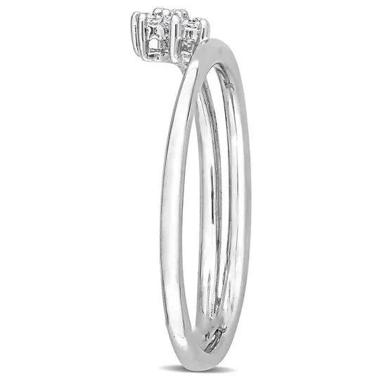 JMS always Rings Original Amour Sterling Silver Diamond Accent Floral Promise Ring JMS always Rings Original Amour Sterling Silver Diamond Accent Floral Promise Ring