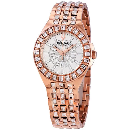 JMS always Rings Original Bulova Phantom Rose Goldtone Baguette Swarovski Crystal Ladies Watch 98L268 JMS always Rings Original Bulova Phantom Rose Goldtone Baguette Swarovski Crystal Ladies Watch 98L268