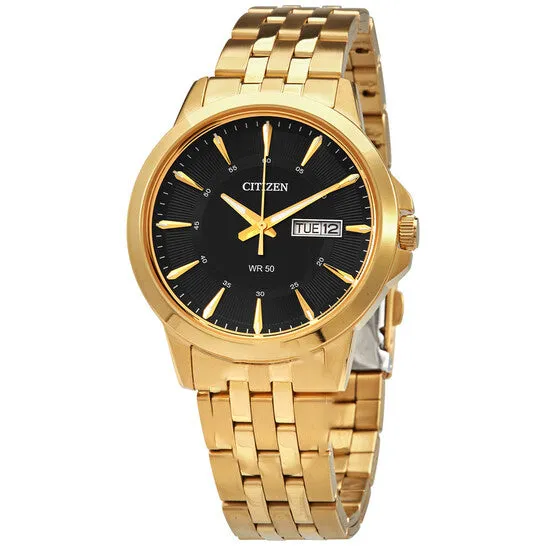 JMS always Rings Original Citizen Quartz Black Dial Goldtone Mens Watch BF201356E JMS always Rings Original Citizen Quartz Black Dial Goldtone Mens Watch BF201356E