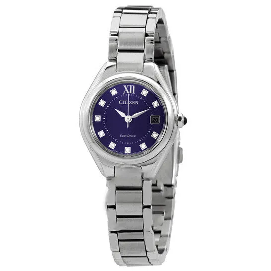 JMS always Watches Original Citizen EcoDrive Crystal Blue Dial Stainless Steel Ladies Watch EW254083L JMS always Watches Original Citizen EcoDrive Crystal Blue Dial Stainless Steel Ladies Watch EW254083L