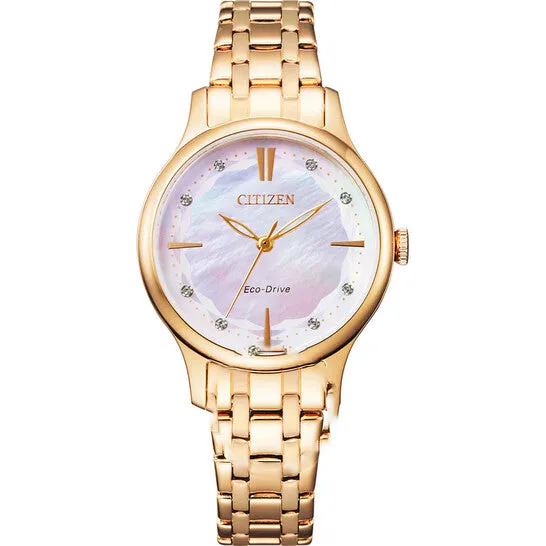 JMS always Watches Original Citizen EcoDrive Crystal Pink Mother of Pearl Dial Ladies Watch EM089387Y JMS always Watches Original Citizen EcoDrive Crystal Pink Mother of Pearl Dial Ladies Watch EM089387Y