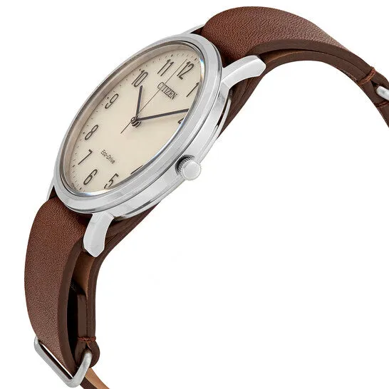 JMS always Watches Original Citizen White Dial Brown Leather Mens Watch BJ650128A JMS always Watches Original Citizen White Dial Brown Leather Mens Watch BJ650128A